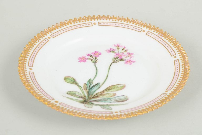 Royal Copenhagen, Denmark. Flora Danica, porcelain side plate with botanical motif. Circa 1920. - 2