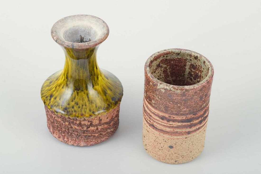 European studio potters. Two small stoneware vases. 1960s-1970s. - 2