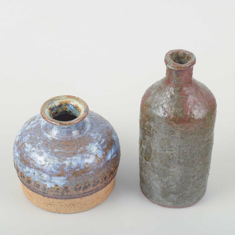 European studio potters. Two small stoneware vases. 1960s-1970s. - 2