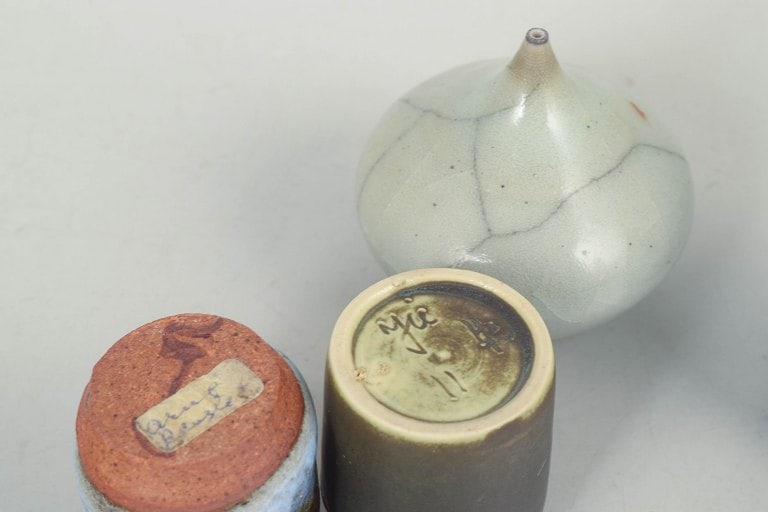 Sweden. Set of four miniature studio ceramic vases from Swedish ceramicists. Approx 1970s. - 4