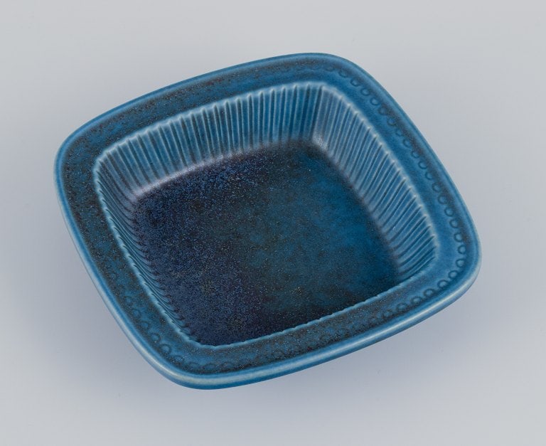 Gunnar Nylund (1904-1997) for Rörstrand, Sweden. Low bowl with blue-toned glaze from the (1 of 8)