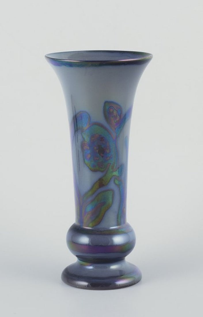 Edgar Böckman for Höganäs, Sweden. Large ceramic vase. Lustre glaze. Approximately (1 of 7)