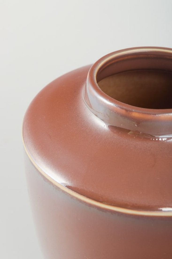 Unknown ceramic artist. Unique ceramic vase with glaze in brown tones. 1991. - 3