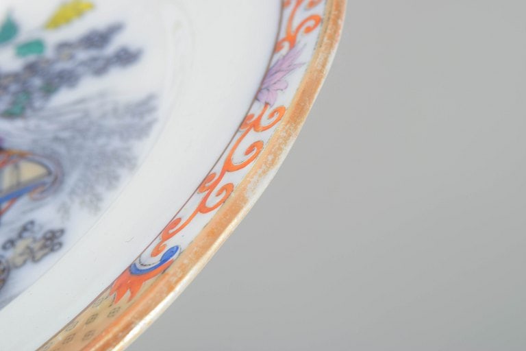 Rörstrand Japan series, Sweden. Set of four faience dinner plates with oriental-inspired - 4