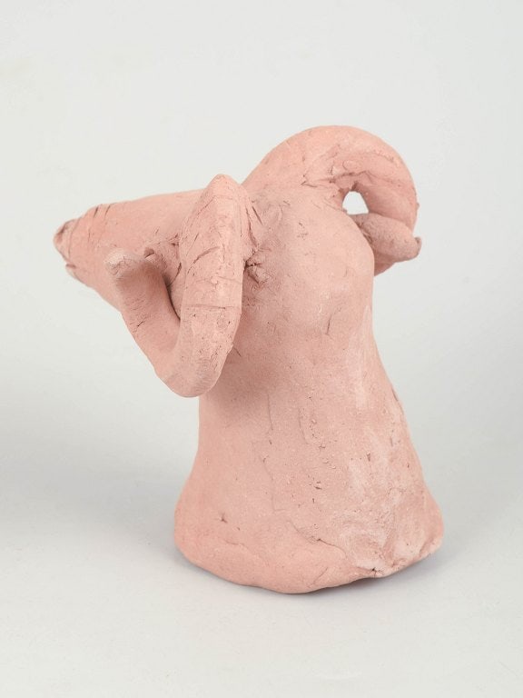 Nils-Erik Zetterström, Sweden. Ceramic ram figure in unglazed clay. Approx. 1980s. - 2