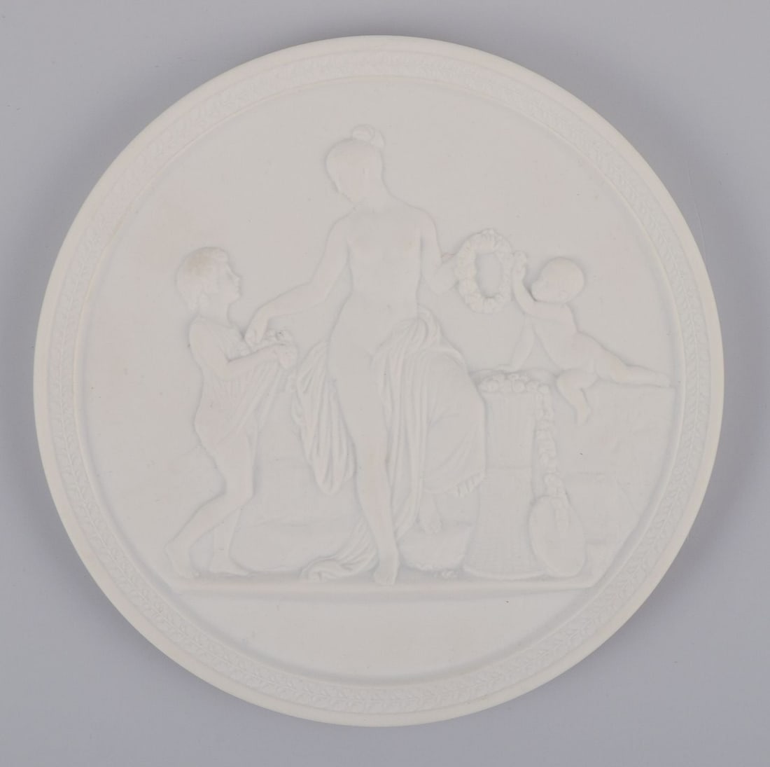 Royal Copenhagen. Three biscuit wall plaques, after motifs by Bertil Thorvaldsen. - 7
