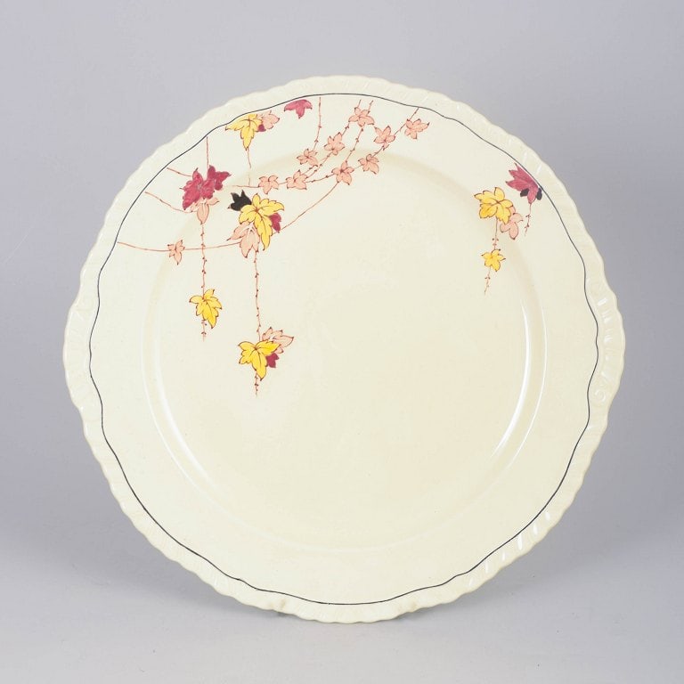 Alfred Meakin, England. Large round Art Deco faience serving dish with Rusette decoration. Approx. (1 of 4)