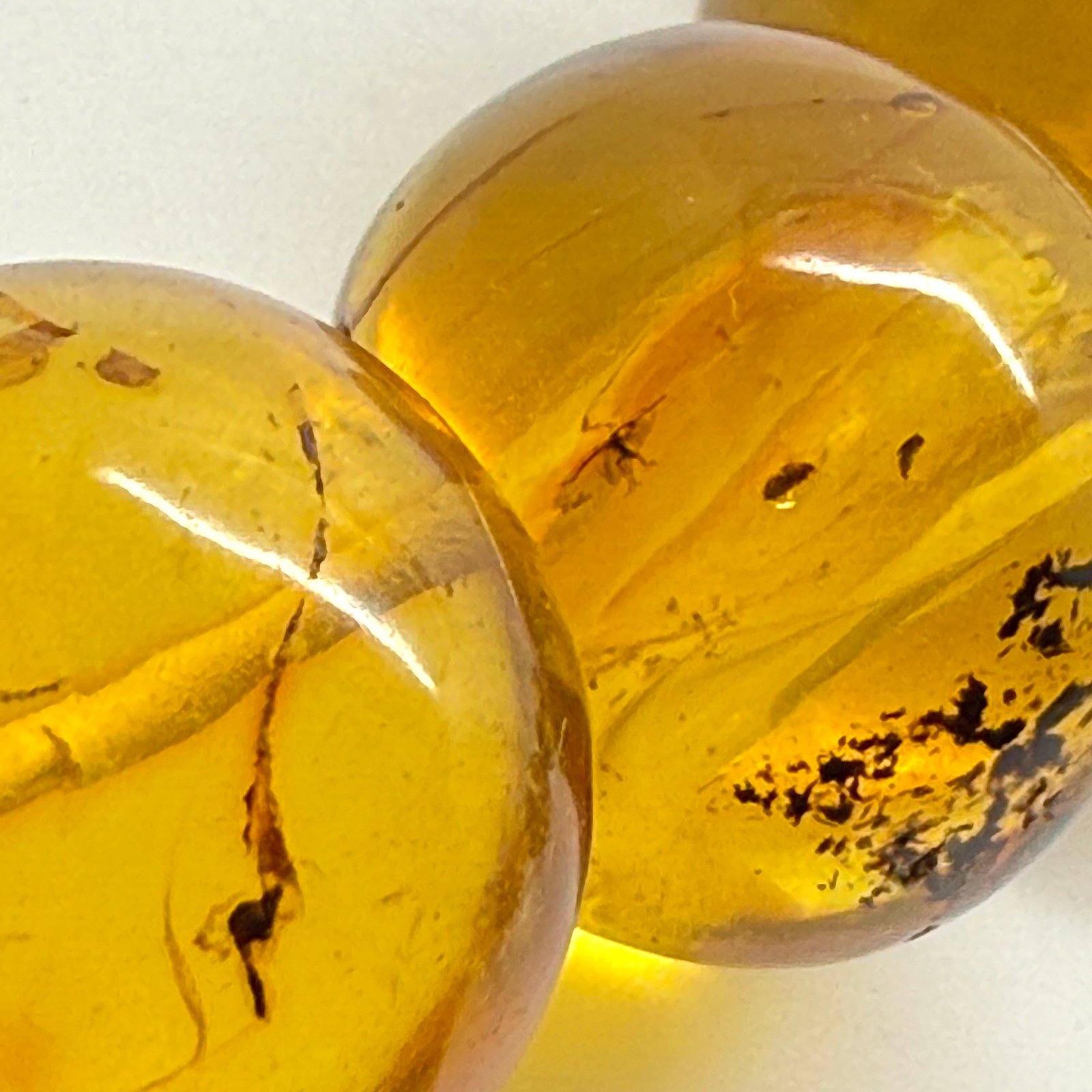Remarkable Amber Necklace with Insect Inclusions - 9