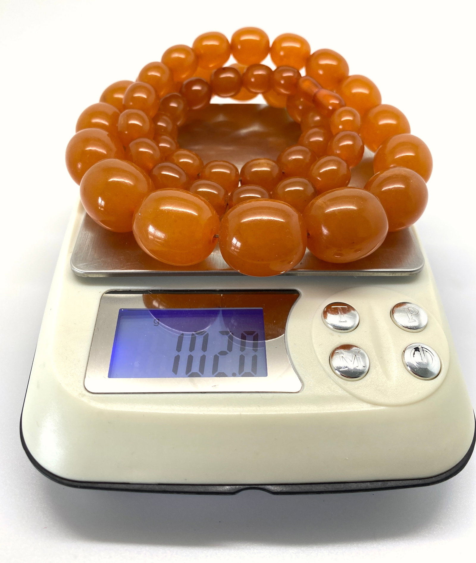 Outstanding Unique Antique Amber Necklace made from Oval shaped Amber beads - 10