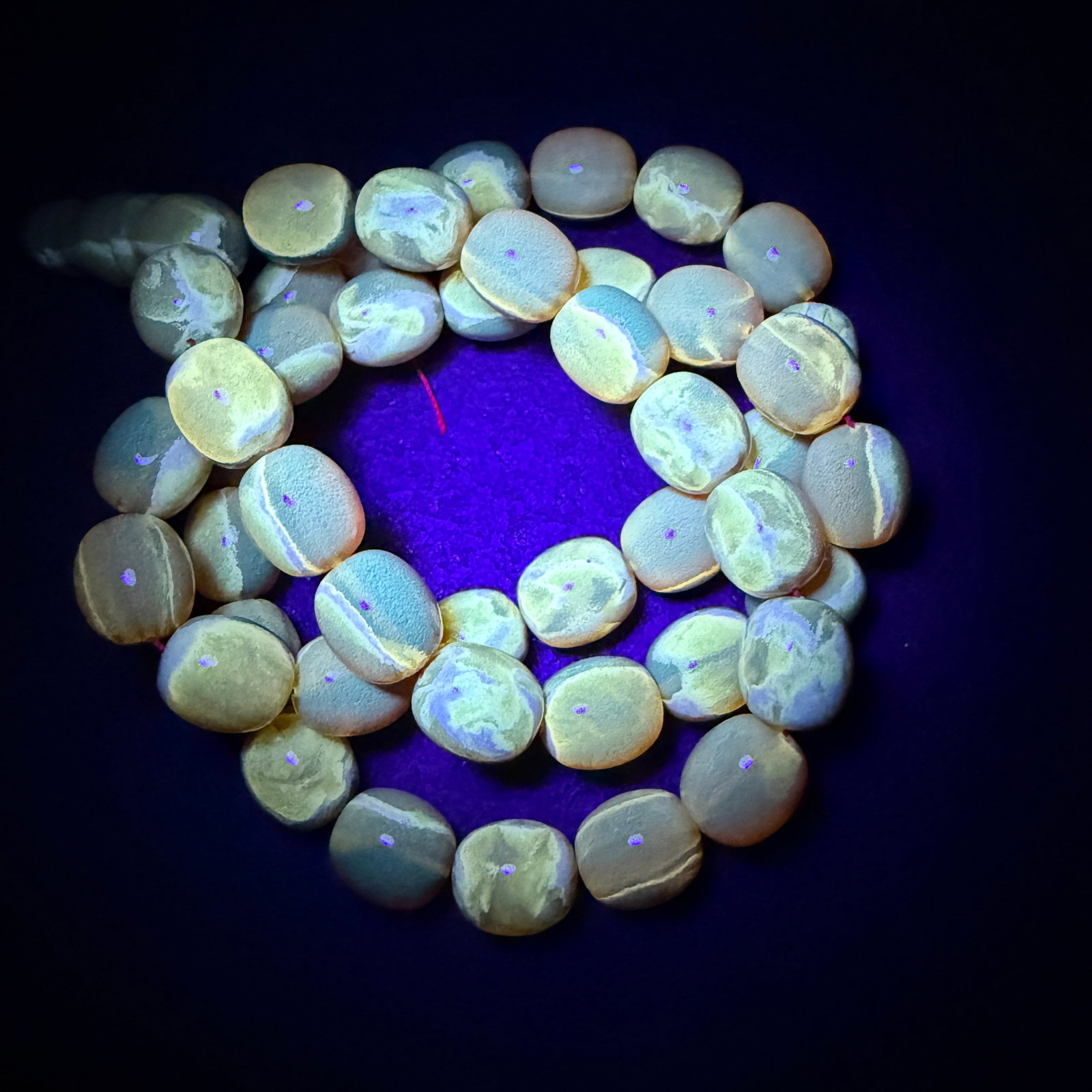 Alluring Amber Tesbih made from Round Amber beads with White Pattern - 3