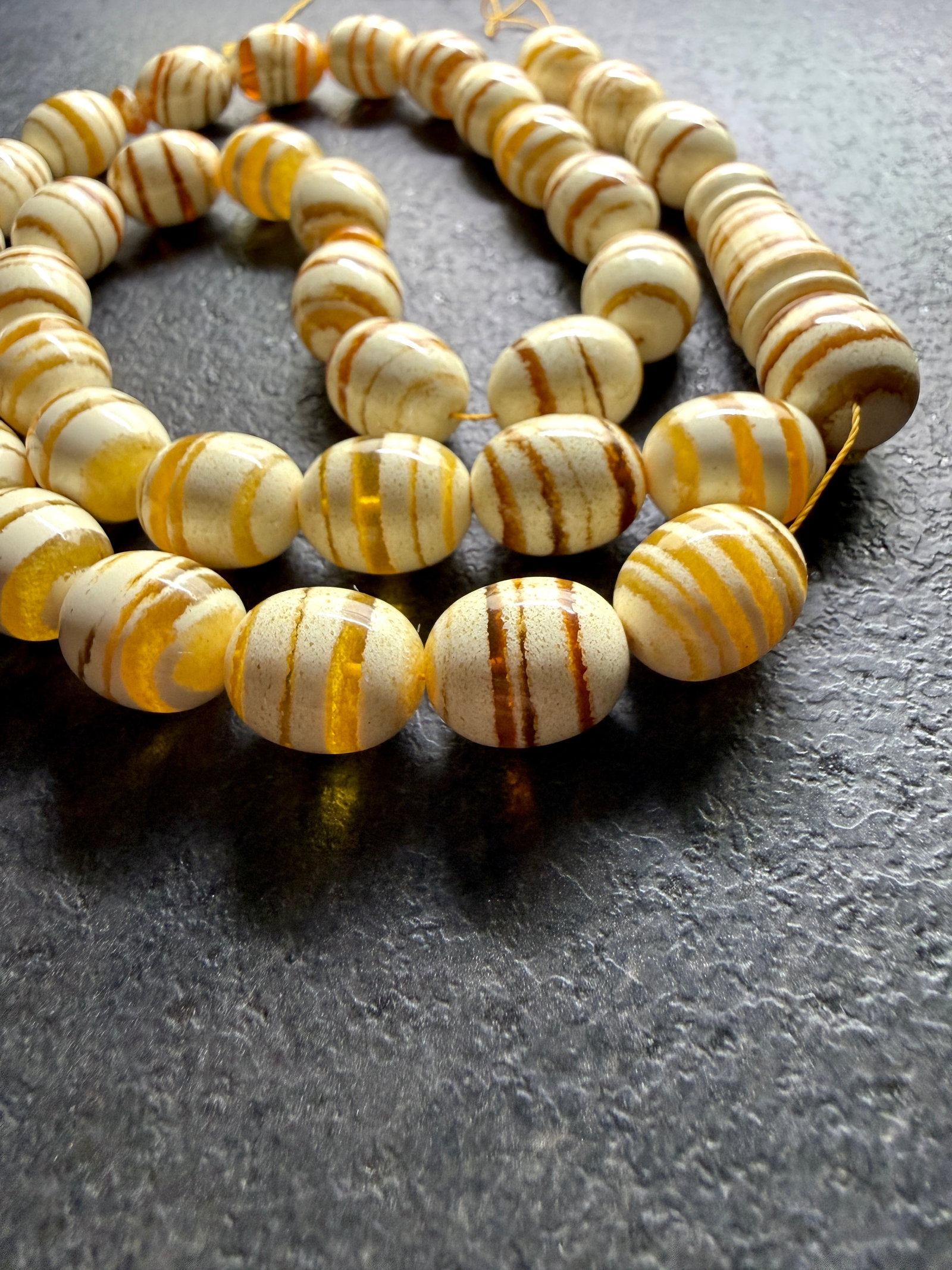 Extraordinary Amber Tesbih made from Round Amber beads with Tiger Pattern - 2