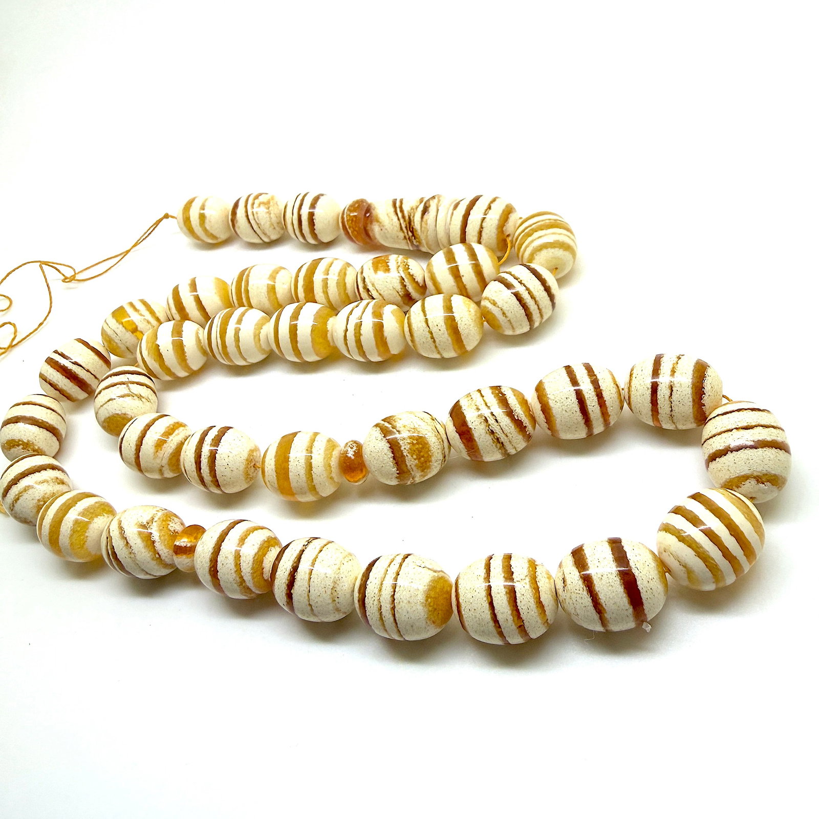 Extraordinary Amber Tesbih made from Round Amber beads with Tiger Pattern - 5