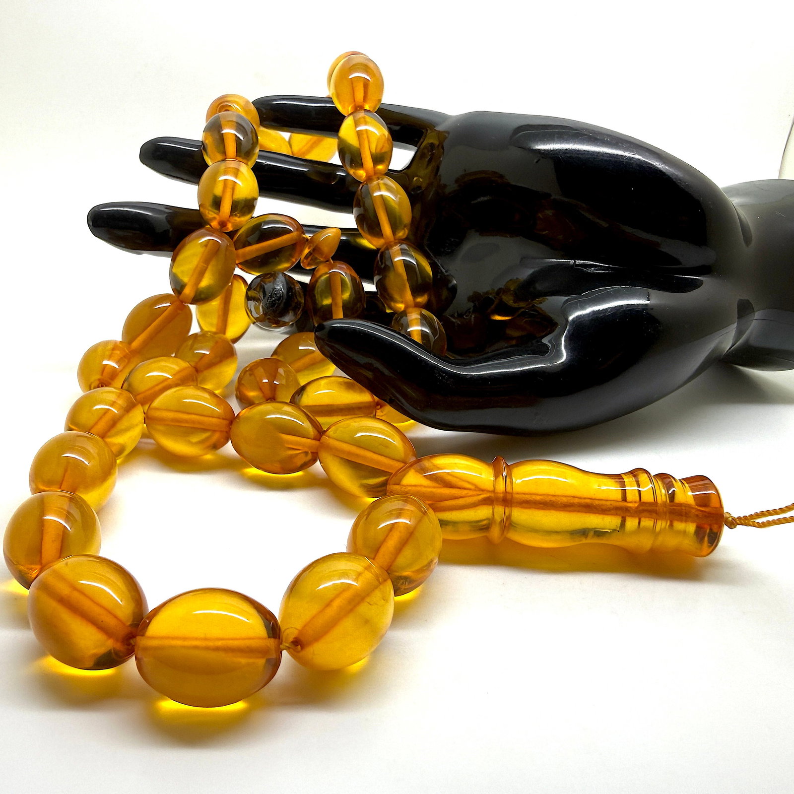 Grand Amber Tesbih made from Round Amber beads - 12