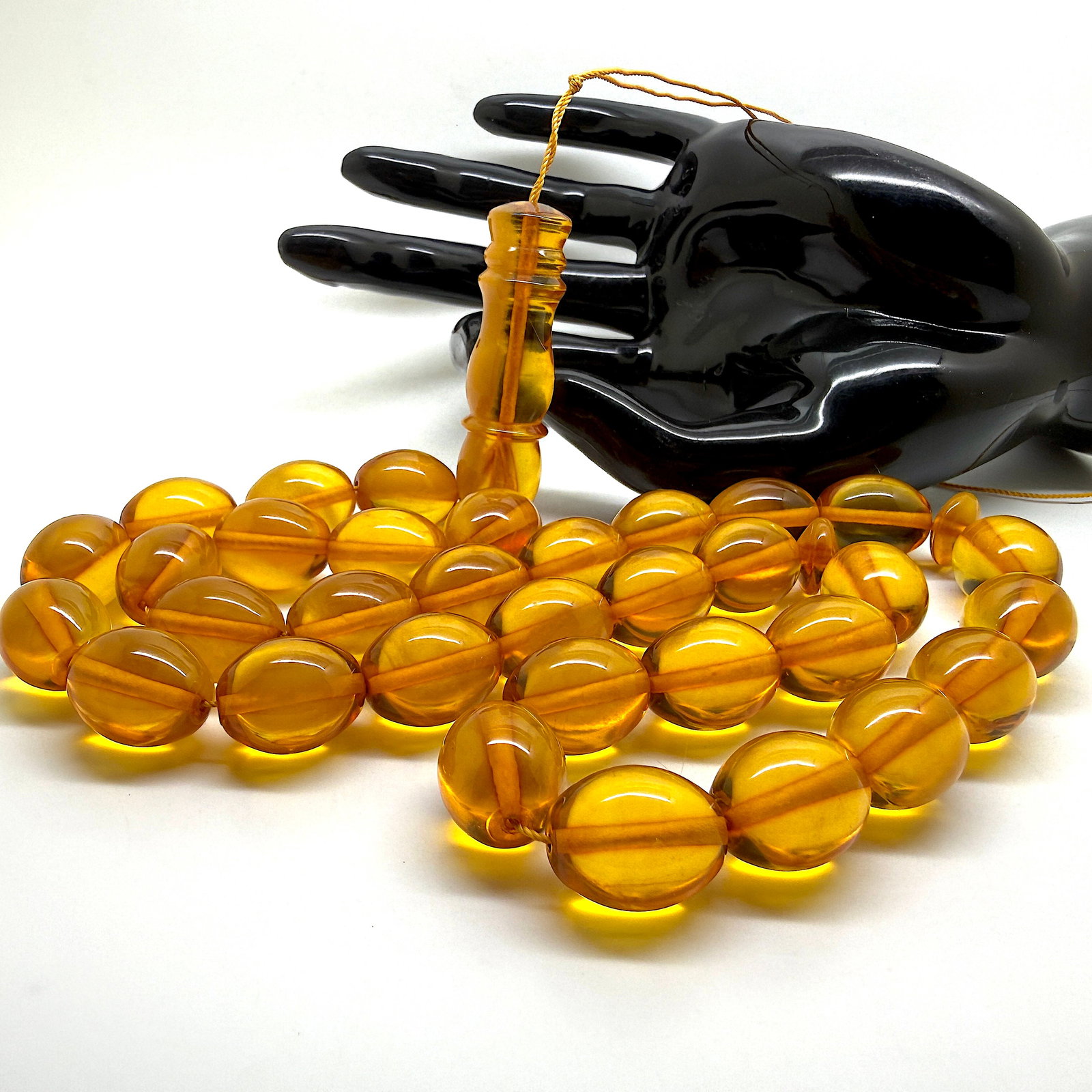 Grand Amber Tesbih made from Round Amber beads - 6