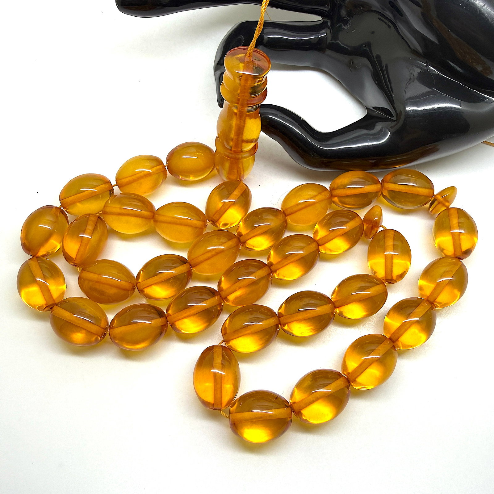 Grand Amber Tesbih made from Round Amber beads - 8