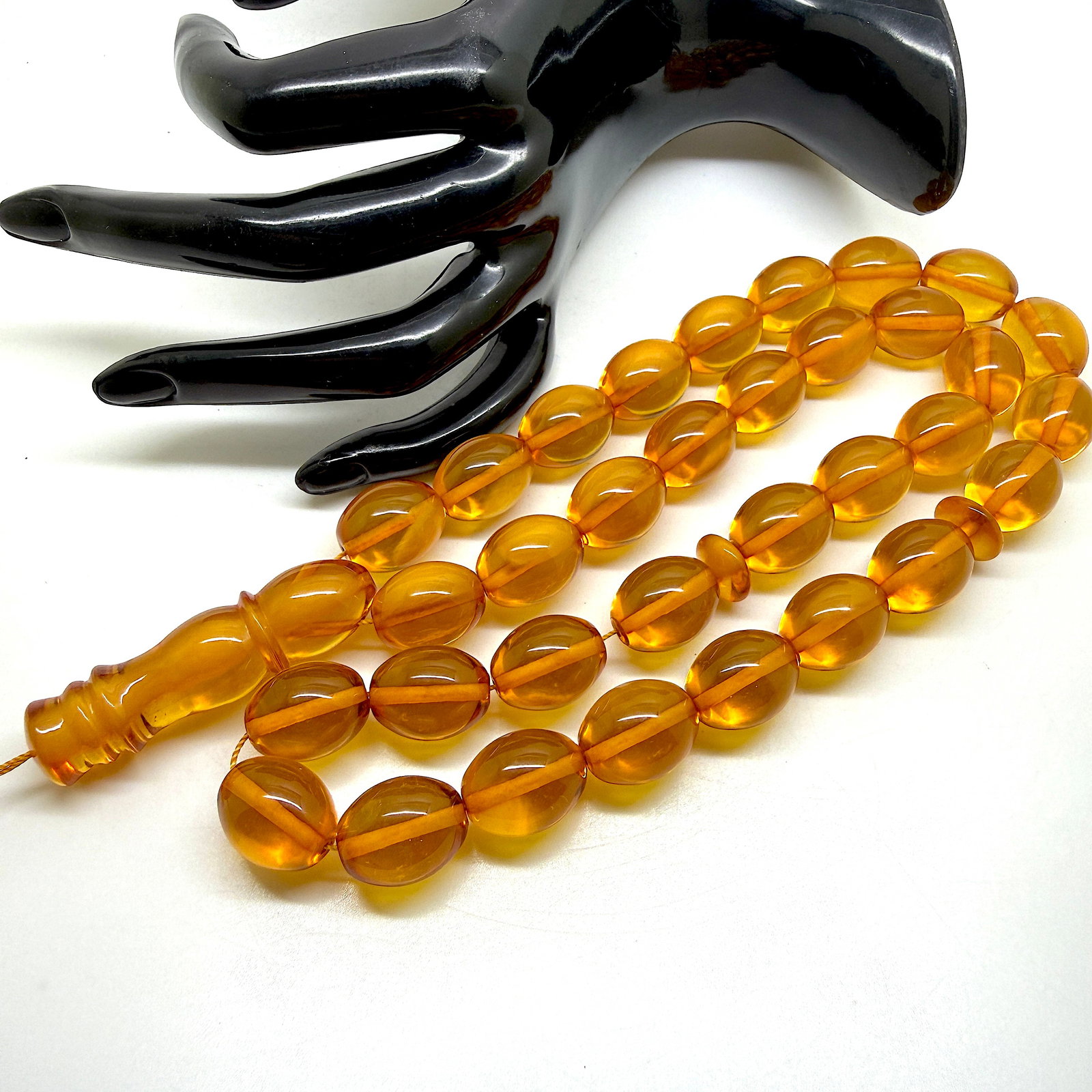 Grand Amber Tesbih made from Round Amber beads - 9