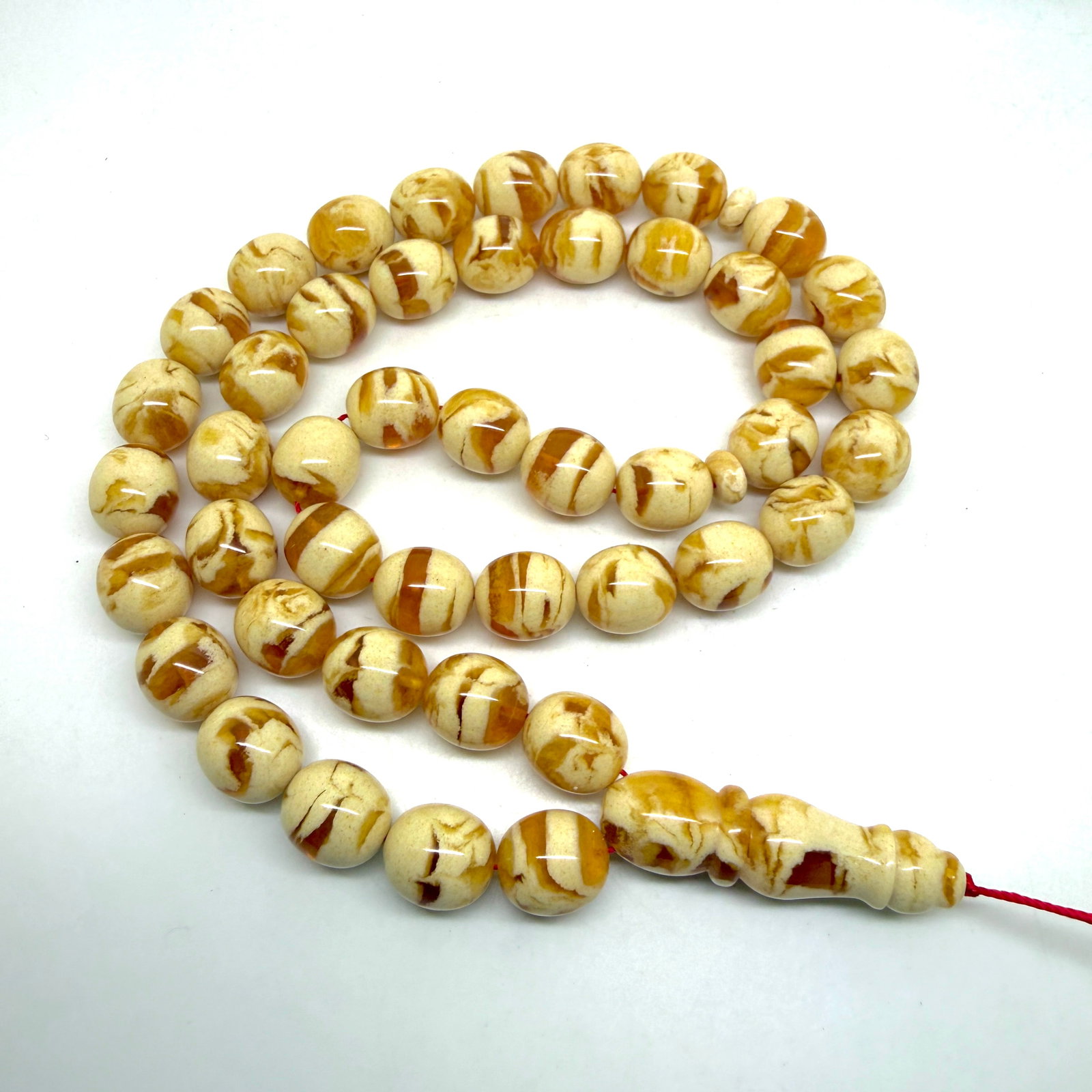 Outstanding Amber Tesbih made from Round Amber beads - 10