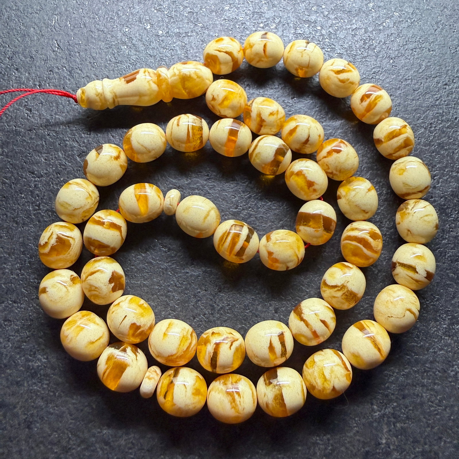 Outstanding Amber Tesbih made from Round Amber beads - 2