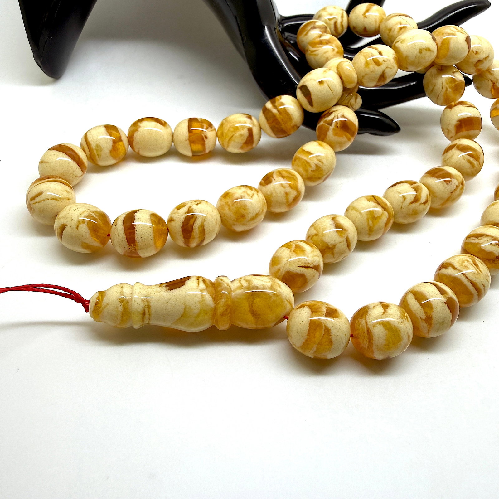 Outstanding Amber Tesbih made from Round Amber beads - 6