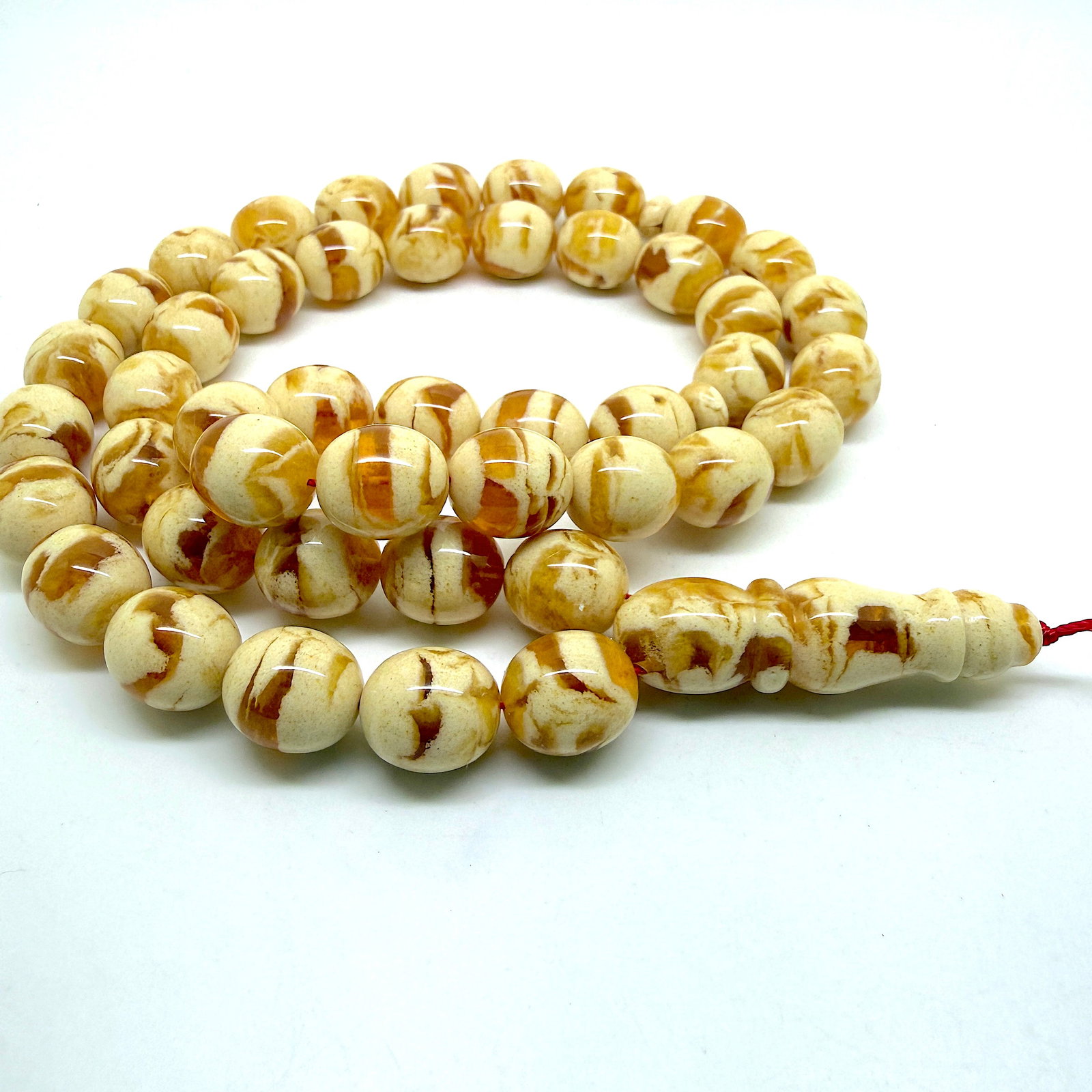 Outstanding Amber Tesbih made from Round Amber beads - 9