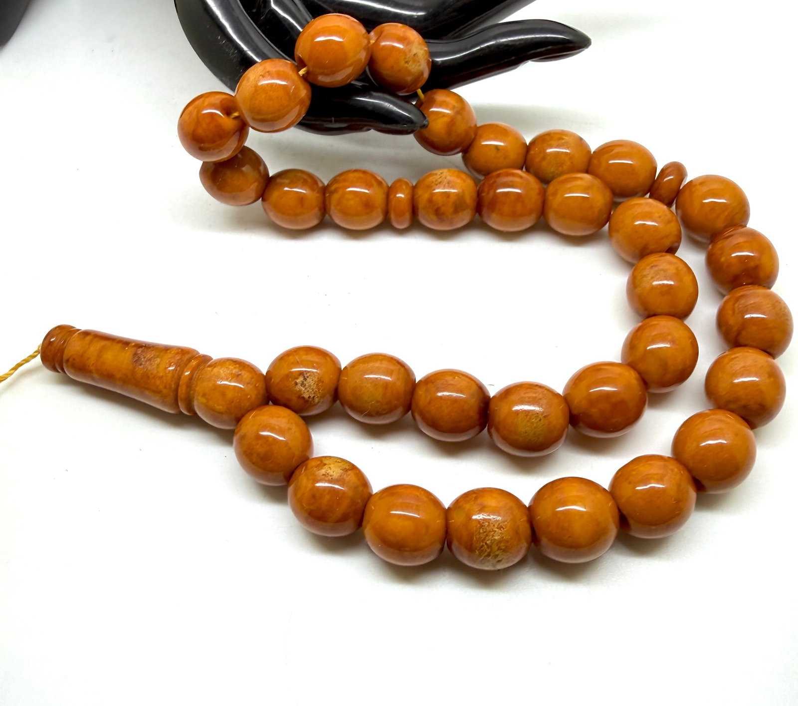 Splendid Amber Tesbih made from Round Amber beads - 4