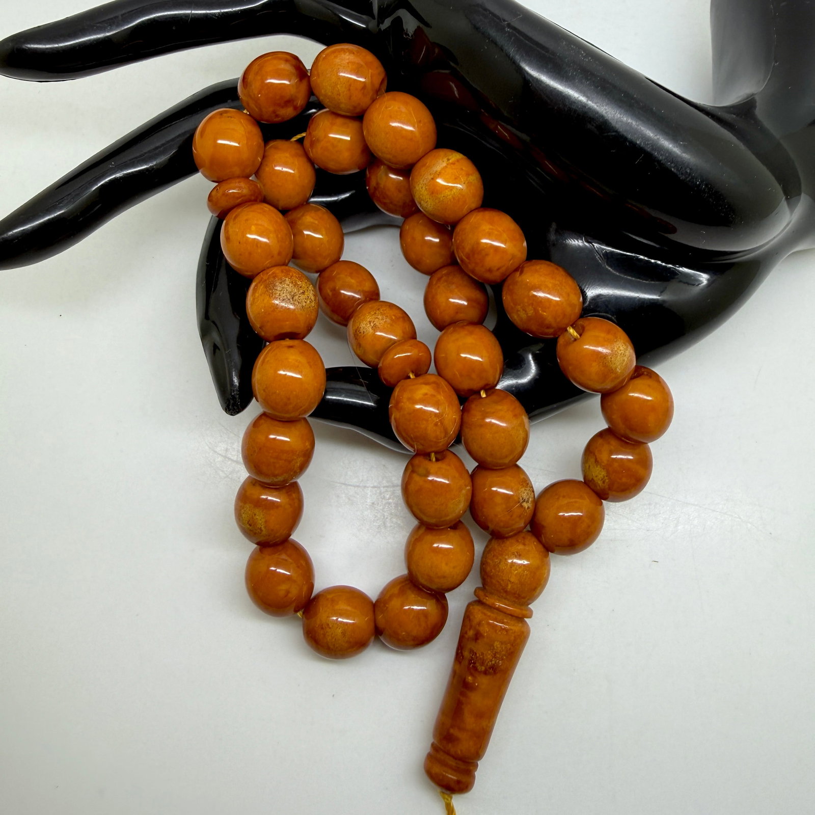 Splendid Amber Tesbih made from Round Amber beads - 5