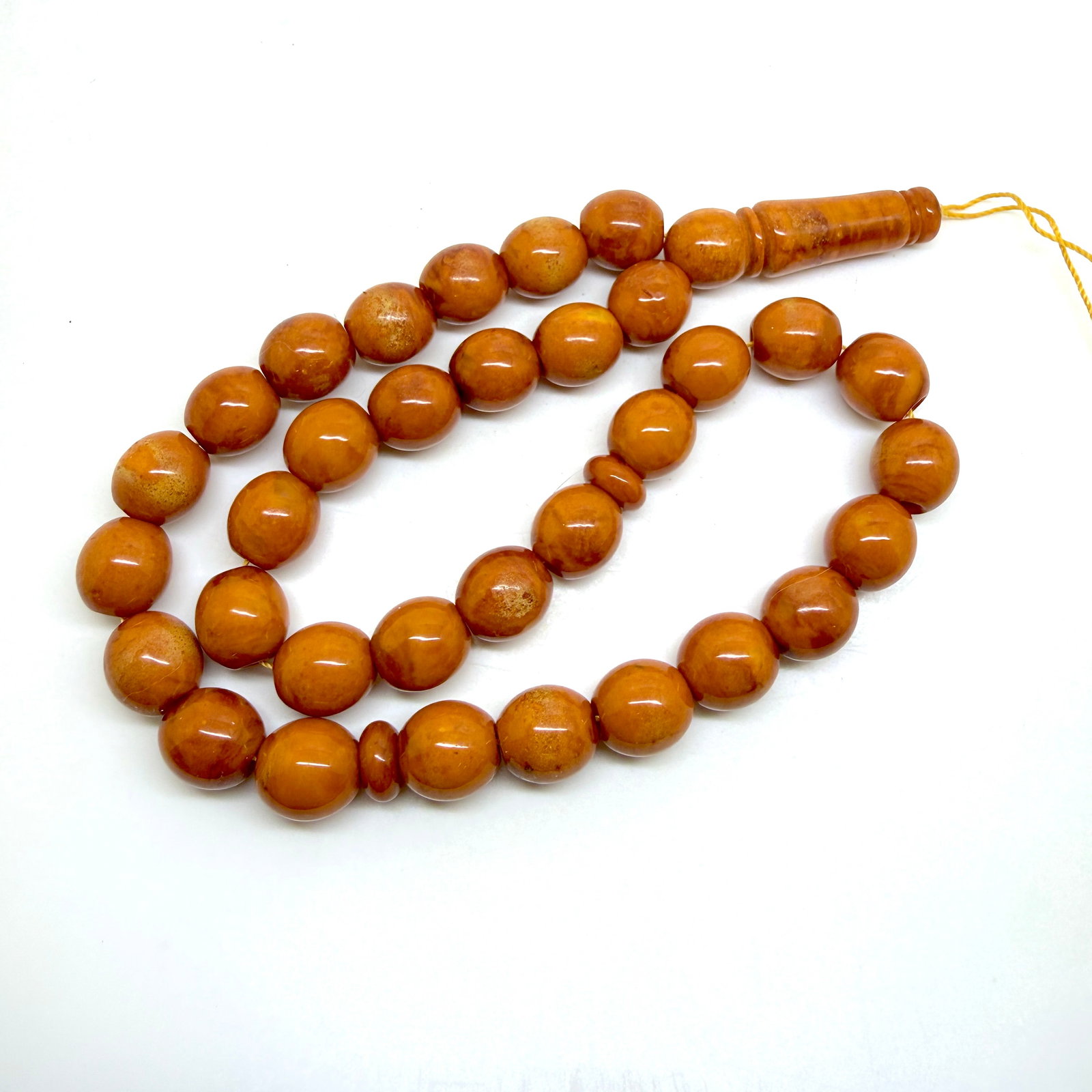 Splendid Amber Tesbih made from Round Amber beads - 7