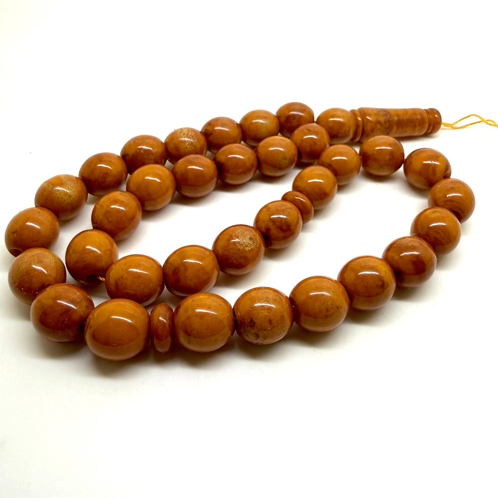 Splendid Amber Tesbih made from Round Amber beads - 8