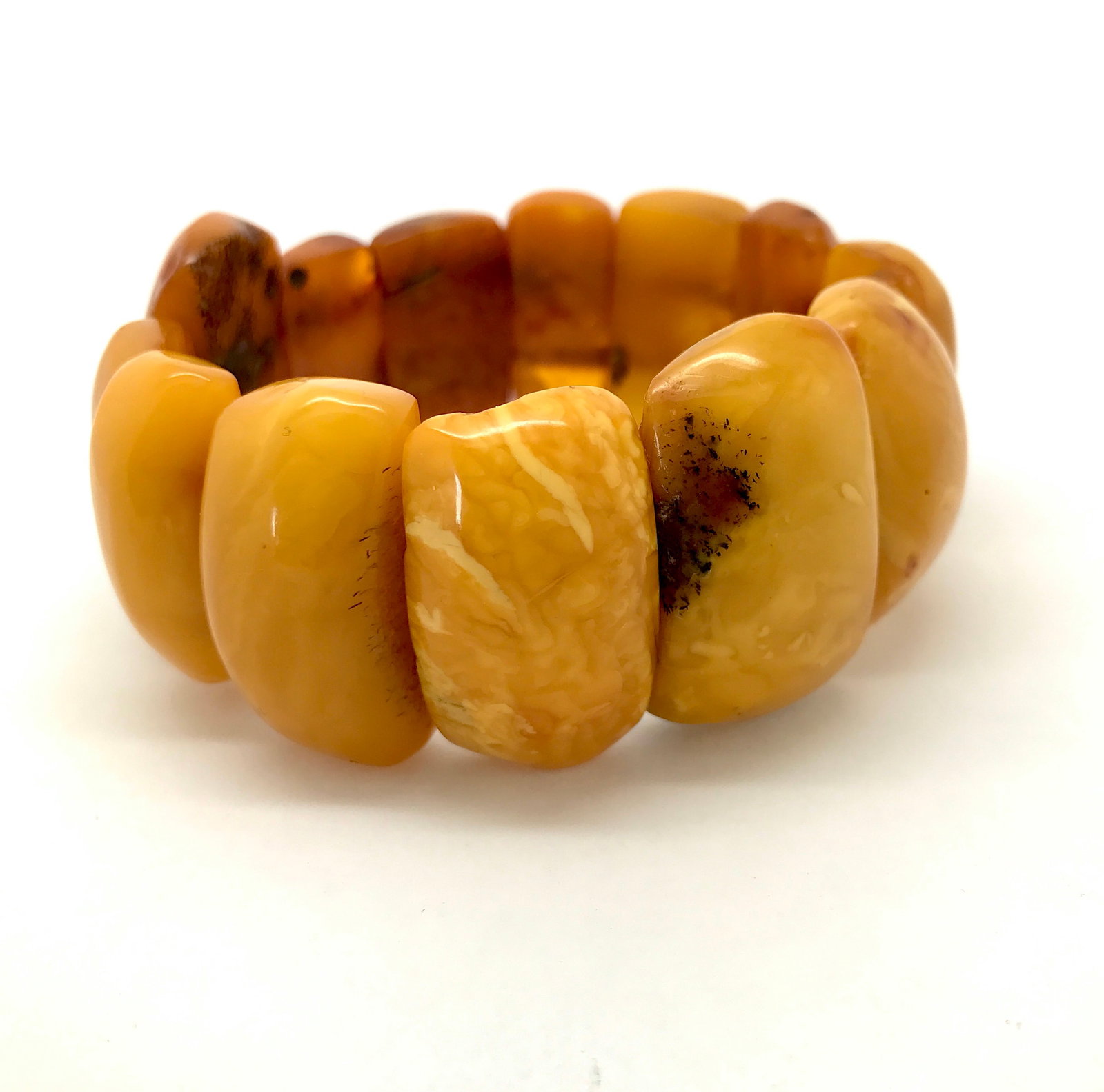 Impressive Unique Vintage Amber Bracelet made from Natural shaped Amber beads (1 of 9)