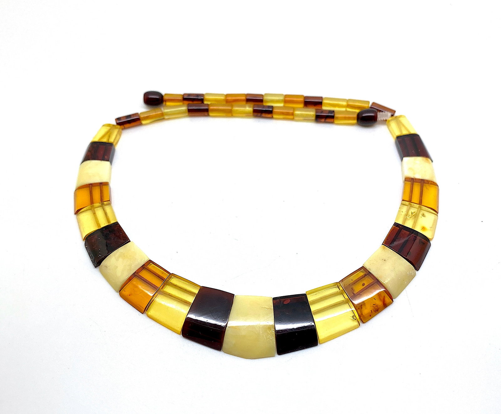 Amazing Amber Floral Necklace made from leaf like bead ornaments - 11