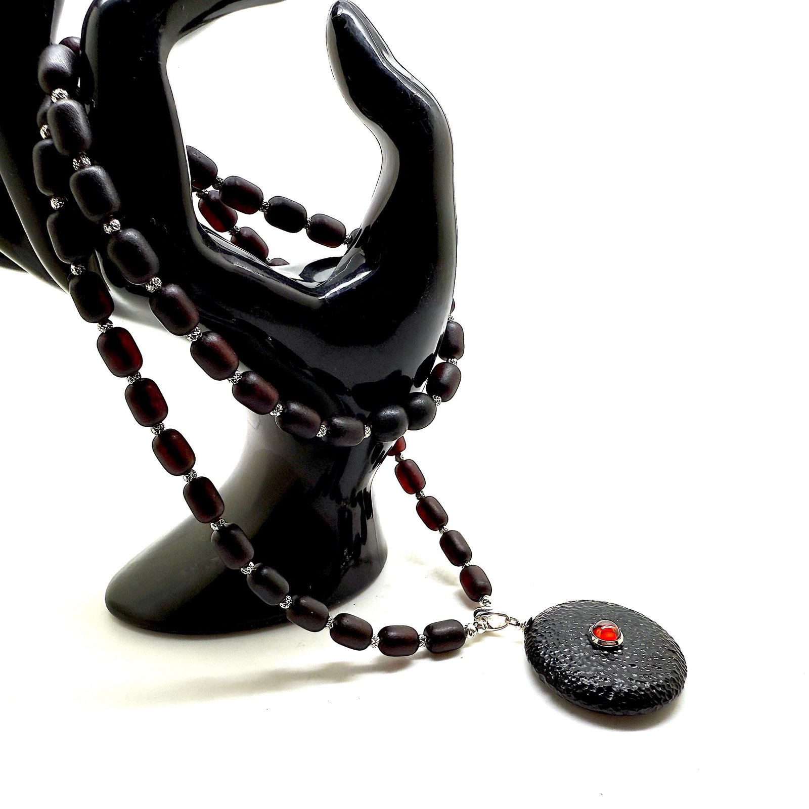 Fascinating Amber Necklace made from Donut Amber beads - 5
