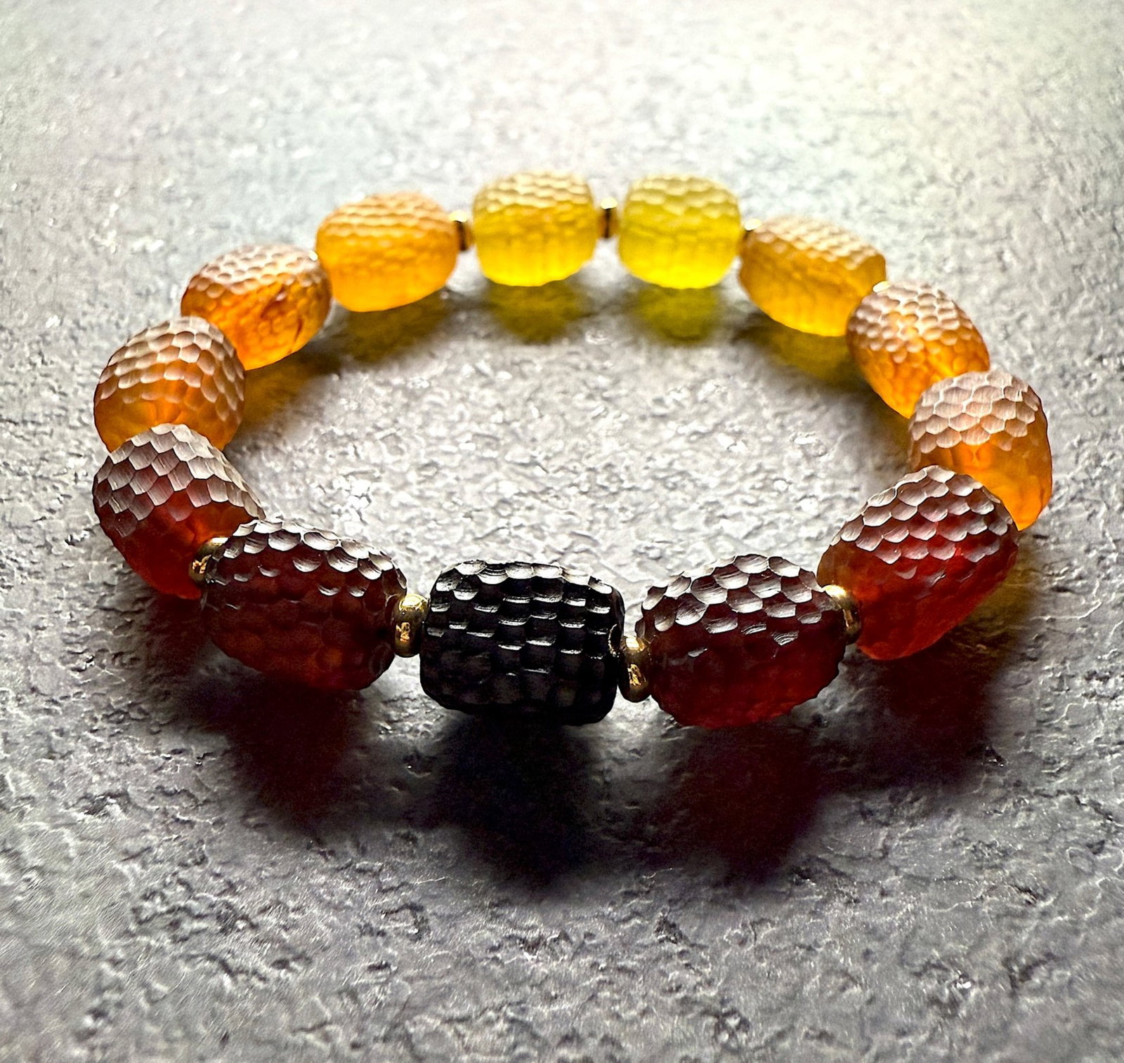 Outstanding Amber Carved Bracelet - 3