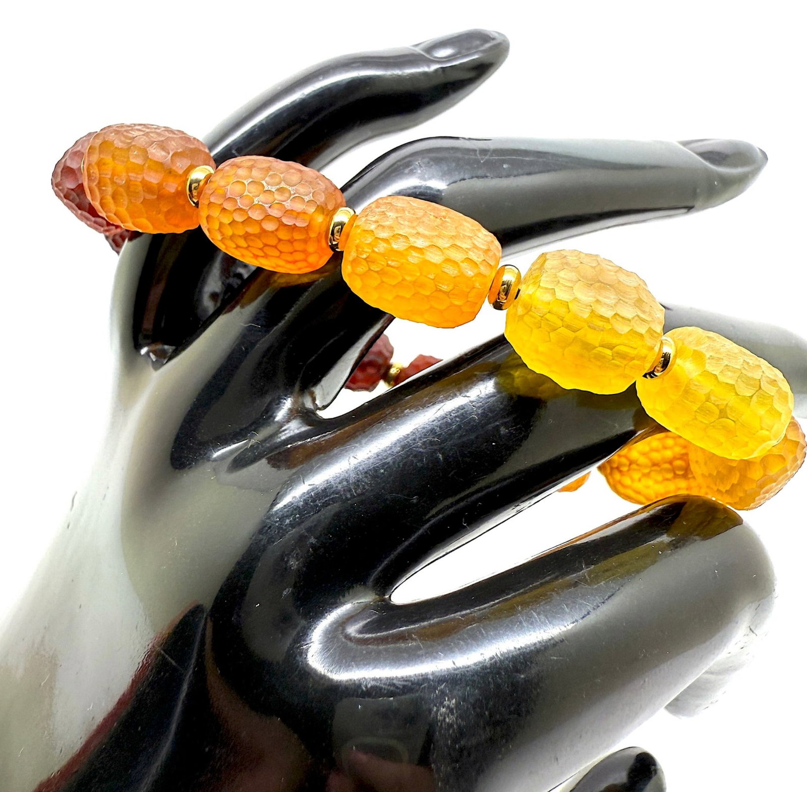Outstanding Amber Carved Bracelet - 8