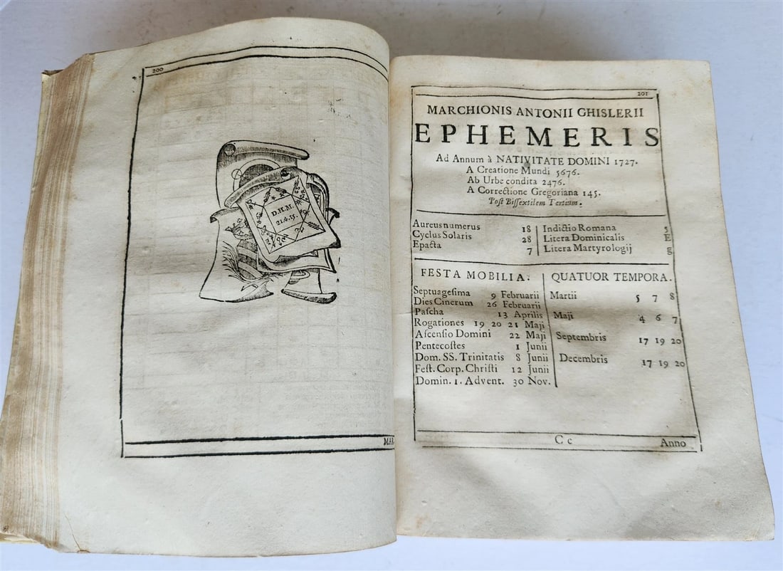 1720 Ephemerides Motuum Coelestium ANTIQUE astronomy astrology Antonio Ghislieri - 7