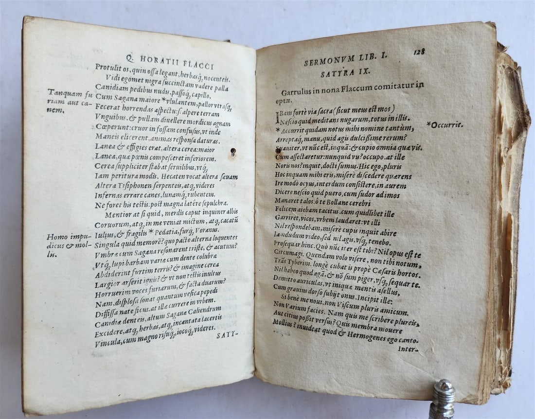 1567 HORACE POETRY antique HAND TOOLED PIGSKIN BINDING 16th CENTURY - 12
