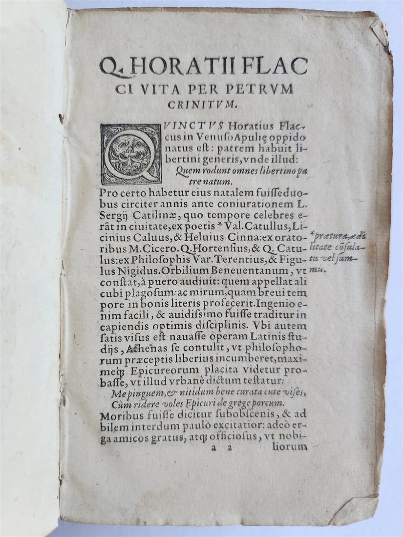 1567 HORACE POETRY antique HAND TOOLED PIGSKIN BINDING 16th CENTURY - 7