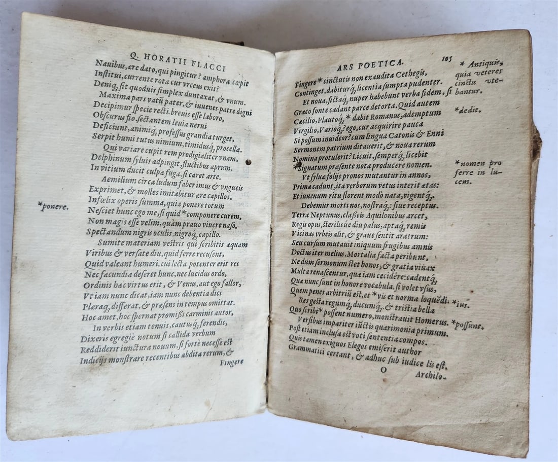 1567 HORACE POETRY antique HAND TOOLED PIGSKIN BINDING 16th CENTURY - 9