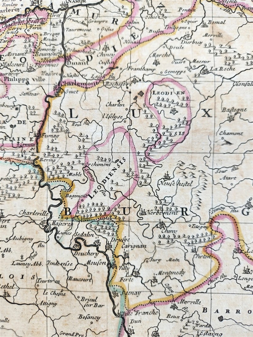 1719 A MAP of FLANDERS BELGIUM LUXEMBURG SPANISH NETHERLAND John Senex antique - 5