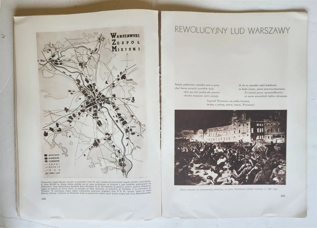 1949 WARSZAWA STOLICA POLSKI vintage ILLUSTRATED PHOTO BOOK Warsaw Poland FOLIO - 12