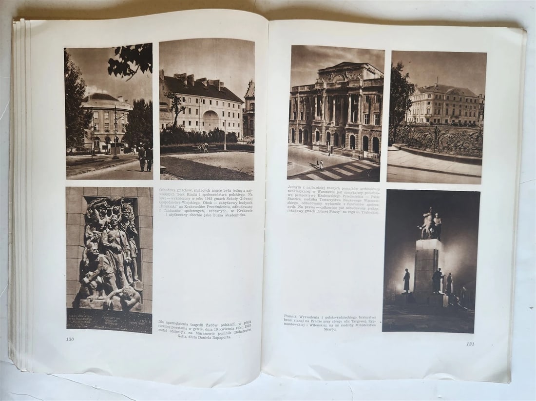 1949 WARSZAWA STOLICA POLSKI vintage ILLUSTRATED PHOTO BOOK Warsaw Poland FOLIO - 8