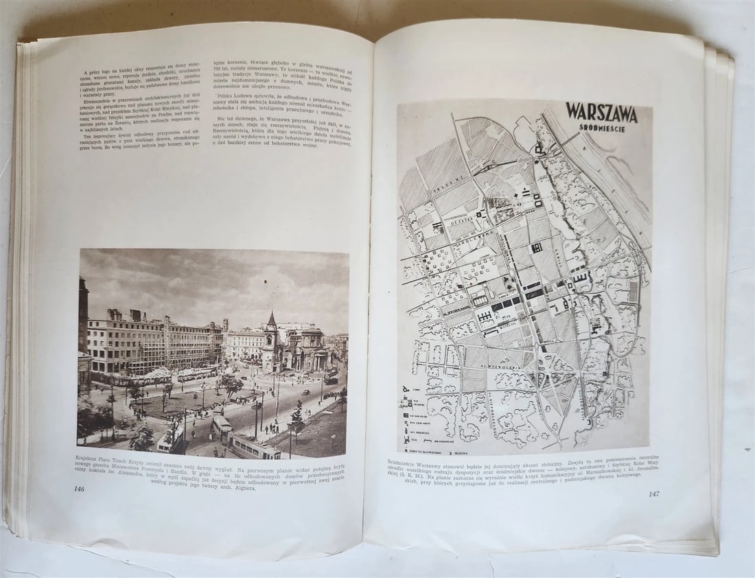1949 WARSZAWA STOLICA POLSKI vintage ILLUSTRATED PHOTO BOOK Warsaw Poland FOLIO - 9