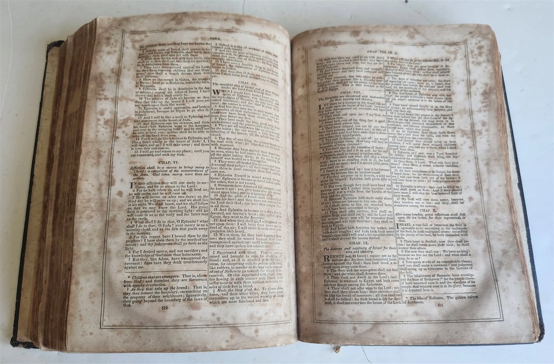 1855 BIBLE in ENGLISH antique OLD & NEW TESTAMENT Boston AMERICANA - 12