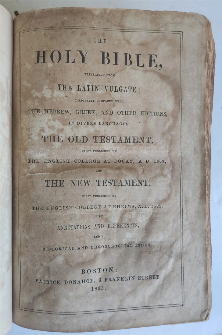 1855 BIBLE in ENGLISH antique OLD & NEW TESTAMENT Boston AMERICANA - 17