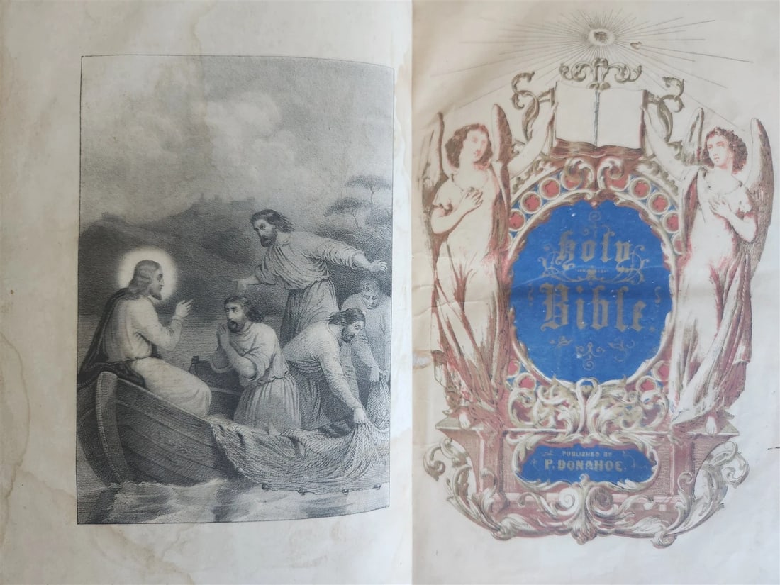 1855 BIBLE in ENGLISH antique OLD & NEW TESTAMENT Boston AMERICANA (1 of 20)