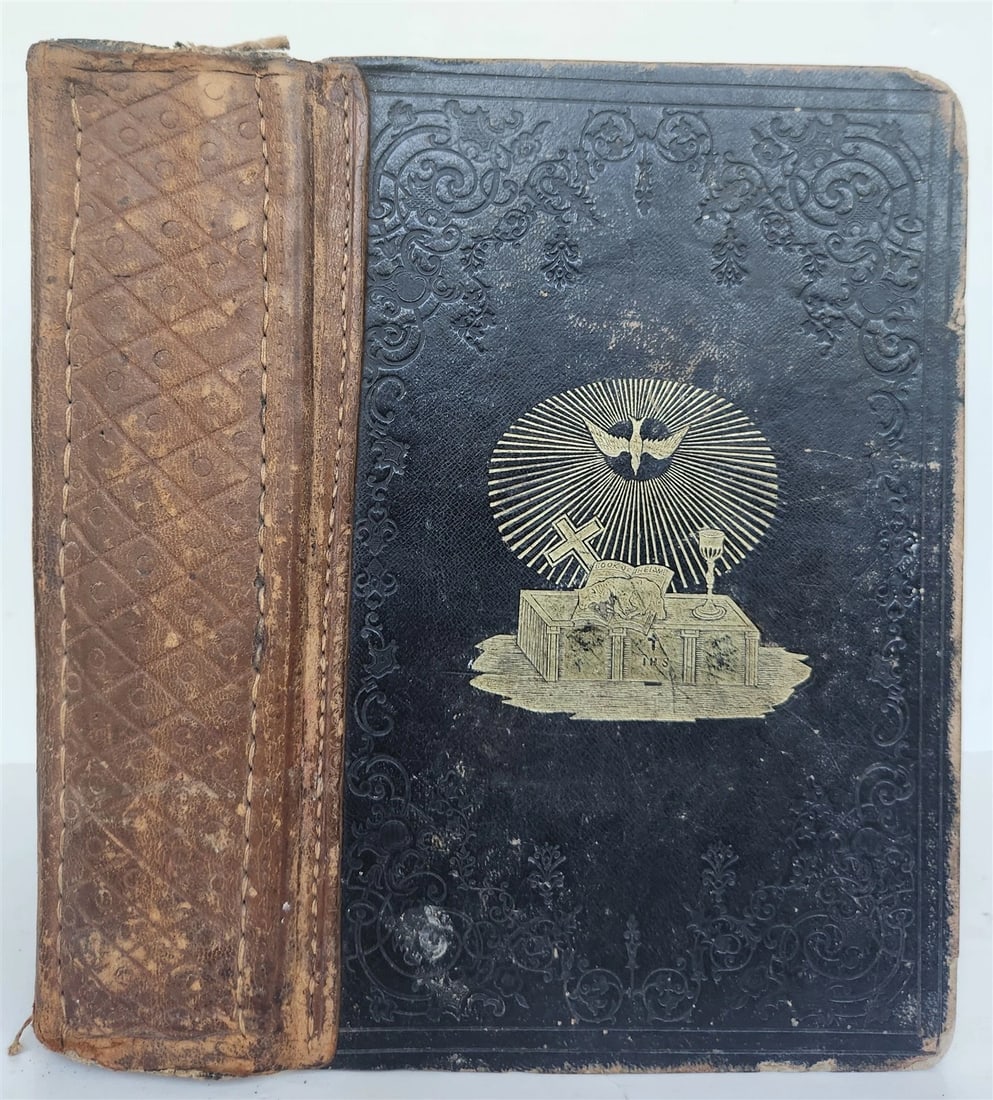 1855 BIBLE in ENGLISH antique OLD & NEW TESTAMENT Boston AMERICANA - 2