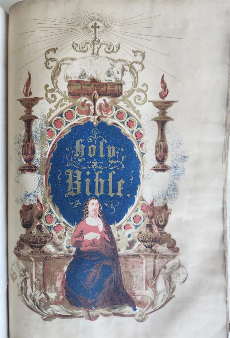 1855 BIBLE in ENGLISH antique OLD & NEW TESTAMENT Boston AMERICANA - 5