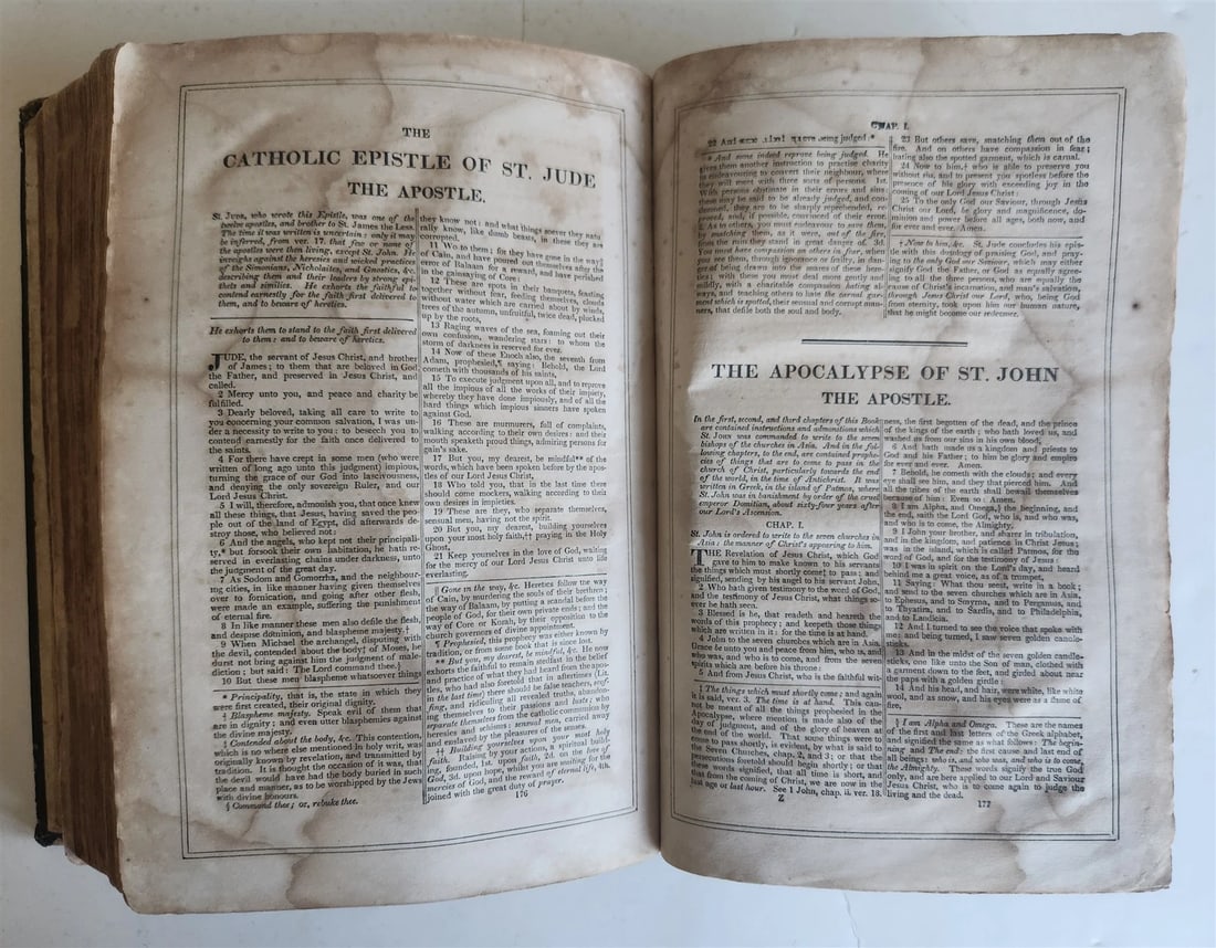 1855 BIBLE in ENGLISH antique OLD & NEW TESTAMENT Boston AMERICANA - 8