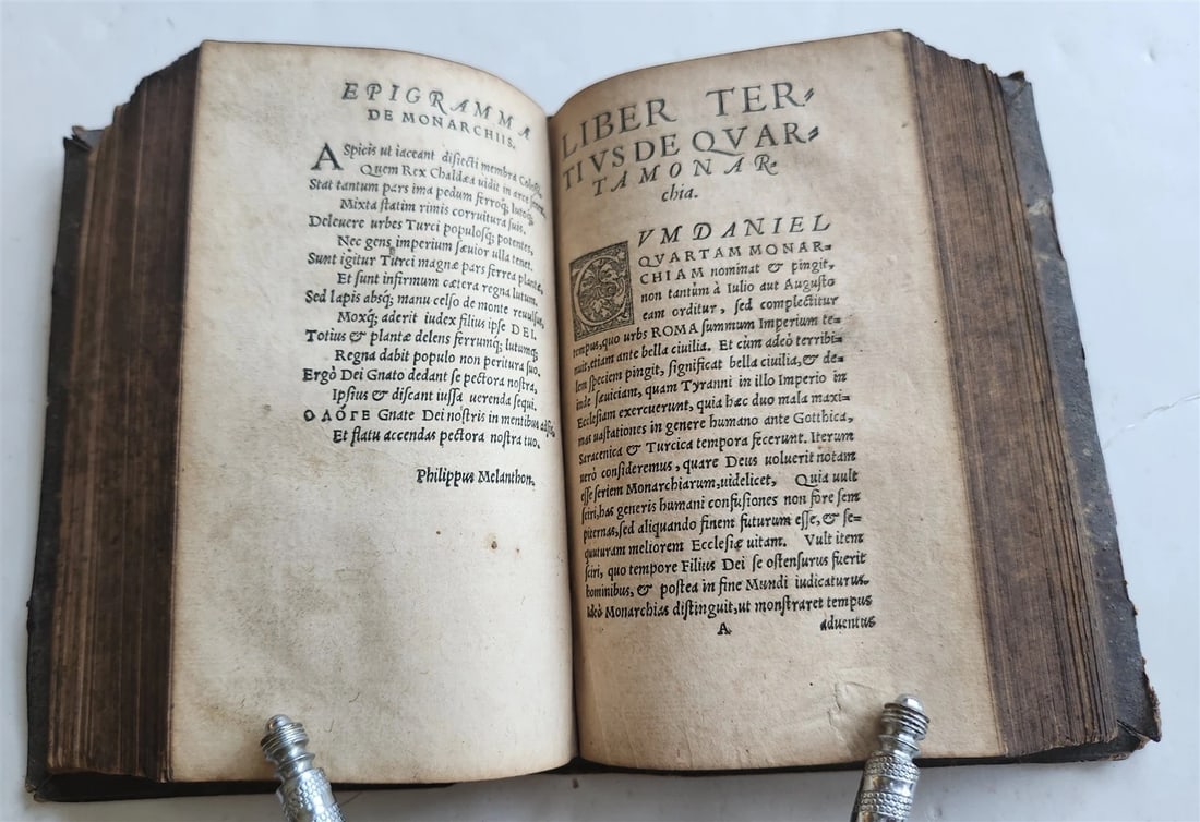 1560 PHILIPP MELANCHTHON UNIVERSAL HISTORY pigskin binding ANTIQUE 16th CENTURY - 13