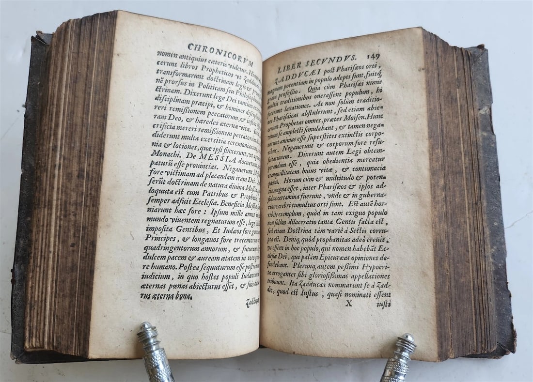 1560 PHILIPP MELANCHTHON UNIVERSAL HISTORY pigskin binding ANTIQUE 16th CENTURY - 9