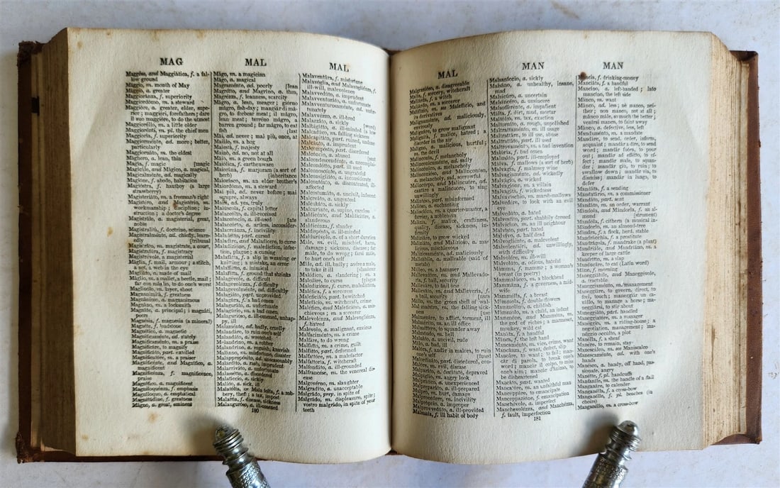 1831 ITALIAN ENGLISH POCKET DICTIONARY antique FIRST AMERICAN EDITION - 5